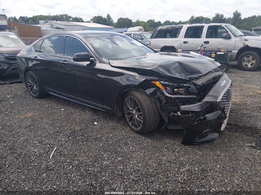 2019 Genesis G80 VIN KMTFN4JB7KU313319 IAAI salvage auction — FRONT END, Wait Title, sold $4,475 on 2026-09-28 (photo 1)