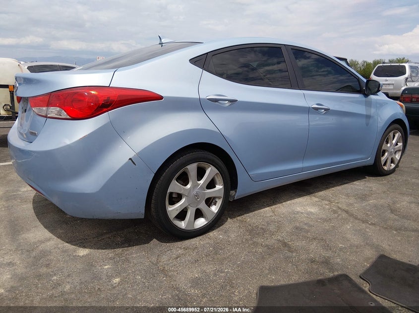 2012 Hyundai Elantra VIN KMHDH4AE2CU198584 IAAI salvage auction — NORMAL WEAR, Clear (California), sold $1,275 on 2026-07-31 (photo 4)