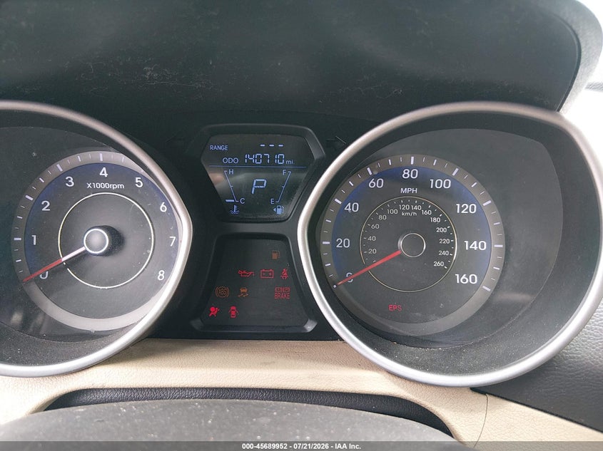 2012 Hyundai Elantra VIN KMHDH4AE2CU198584 IAAI salvage auction — NORMAL WEAR, Clear (California), sold $1,275 on 2026-07-31 (photo 7)