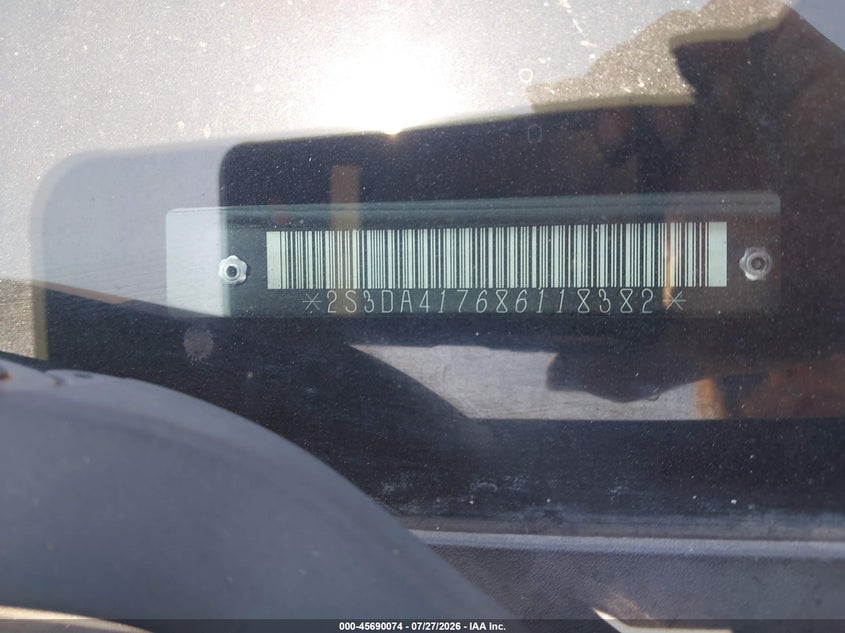 2008 Suzuki Xl-7 VIN 2S3DA417686118382 IAAI salvage auction — NORMAL WEAR, Clear (Idaho), sold $275 on 2026-09-08 (photo 9)