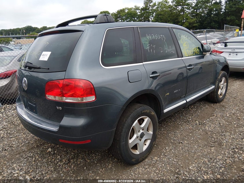 2005 Volkswagen Touareg VIN WVGBG77L65D018253 IAAI salvage auction — REAR END, Bill Of Sale (New York), sold $450 on 2026-08-04 (photo 4)