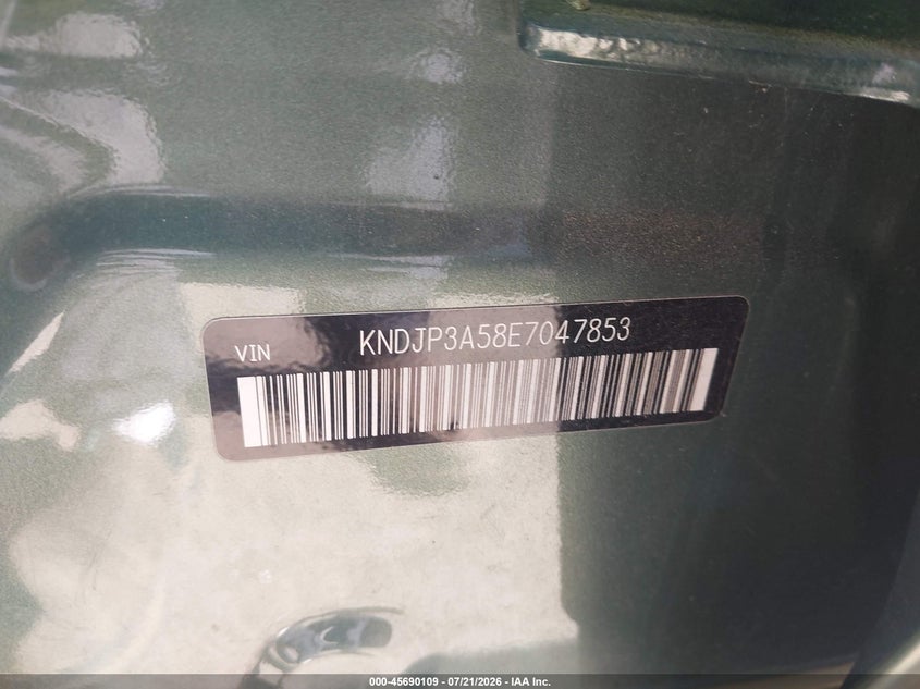 2014 Kia Soul VIN KNDJP3A58E7047853 IAAI salvage auction — NORMAL WEAR, Clear (Washington), sold $25 on 2026-07-29 (photo 9)