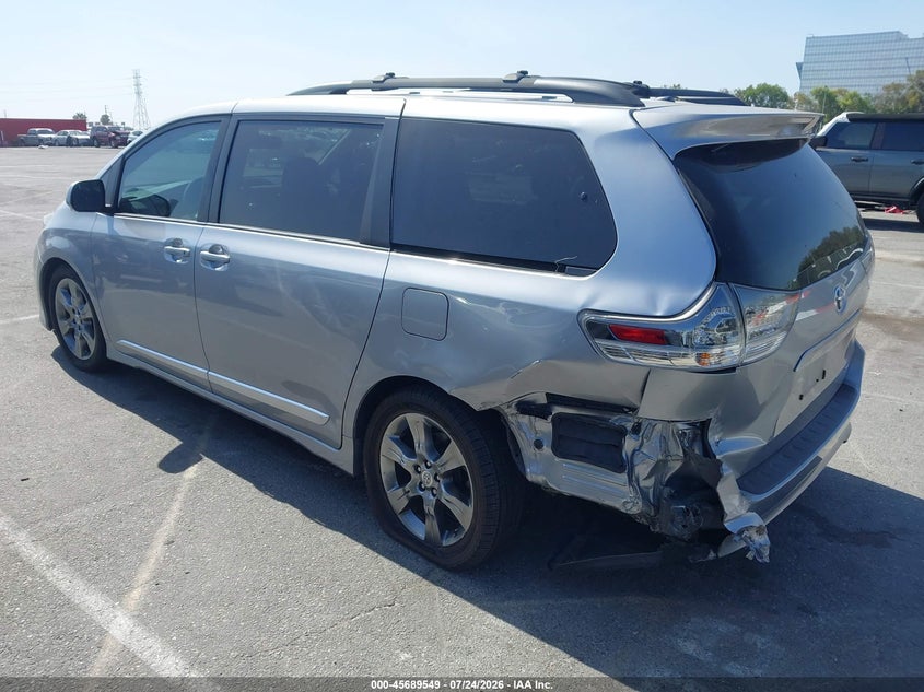 2012 Toyota Sienna VIN 5TDXK3DC9CS236324 IAAI salvage auction — LEFT REAR, Wait Title, sold $3,600 on 2026-08-01 (photo 3)
