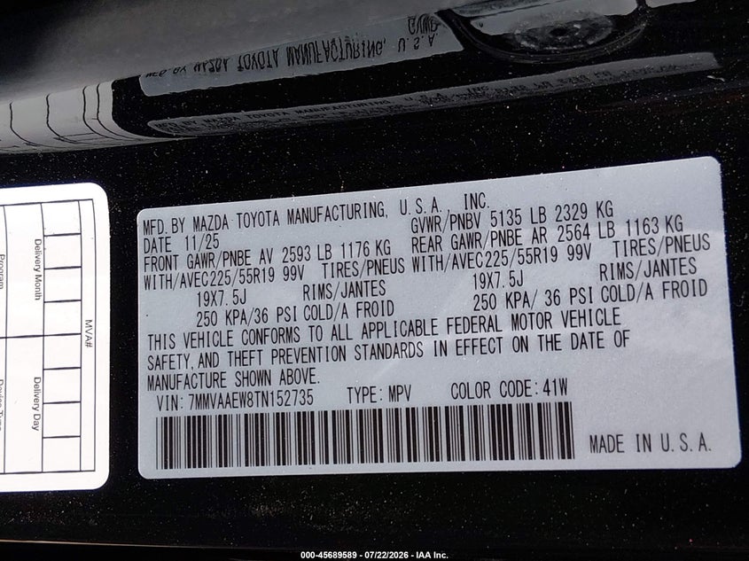 2026 Mazda Cx-50 VIN 7MMVAAEW8TN152735 IAAI salvage auction — FRONT END, Salvage Title, sold $6,600 on 2026-07-28 (photo 9)