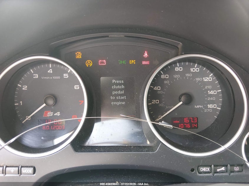 2005 Audi S4 VIN WUARL48H65K900481 IAAI salvage auction — NORMAL WEAR, Clear (Virginia), sold $125 on 2026-07-29 (photo 7)