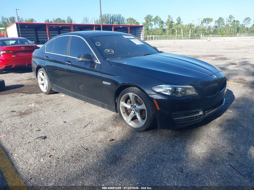 2014 BMW 5er VIN WBA5A7C53ED613908 IAAI salvage auction — LEFT SIDE, Rebuildable (Florida), sold $1,100 on 2026-08-17 (photo 1)