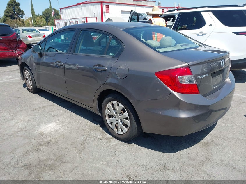 2012 Honda Civic VIN 2HGFB2F53CH548353 IAAI salvage auction — NORMAL WEAR, Clear - Dealer Only (California), sold $25 on 2026-07-24 (photo 3)
