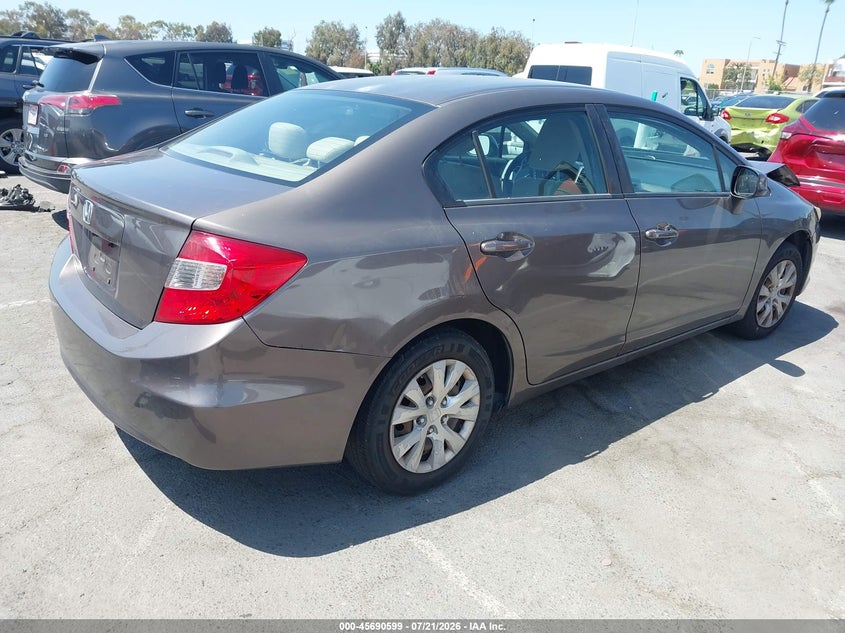 2012 Honda Civic VIN 2HGFB2F53CH548353 IAAI salvage auction — NORMAL WEAR, Clear - Dealer Only (California), sold $25 on 2026-07-24 (photo 4)