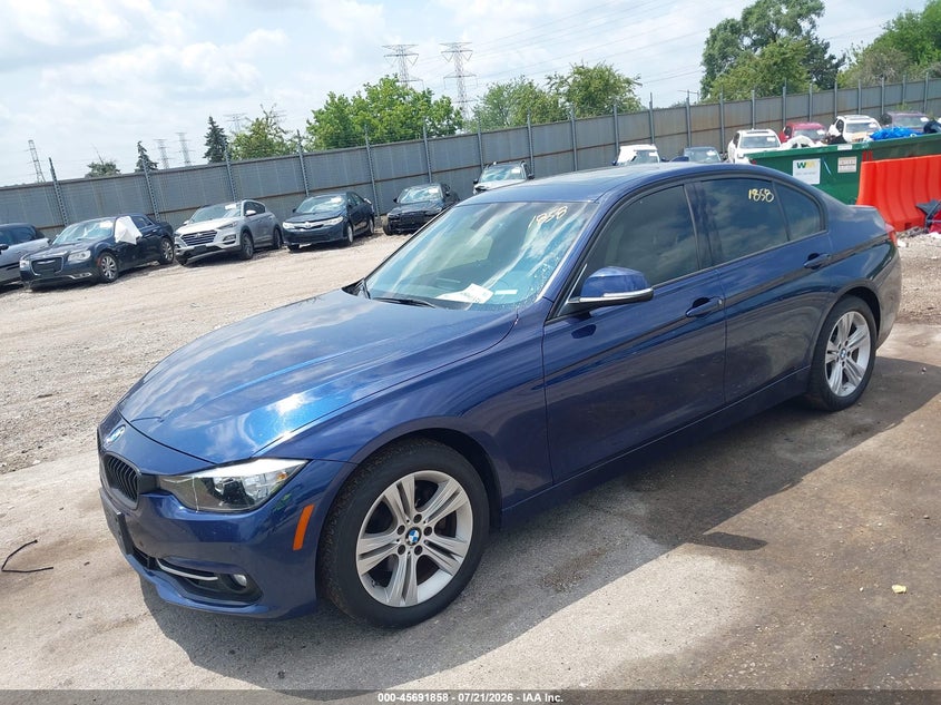 2016 BMW 3er VIN WBA8E3G57GNT78057 IAAI salvage auction — NORMAL WEAR, Salvage Title, sold $25 on 2026-07-29 (photo 2)