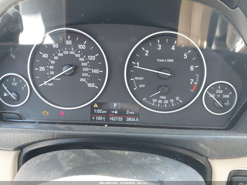 2013 BMW 3 series VIN WBA3B1C50DF461817 IAAI salvage auction — NORMAL WEAR, Original (Texas), sold $1,750 on 2026-08-10 (photo 7)