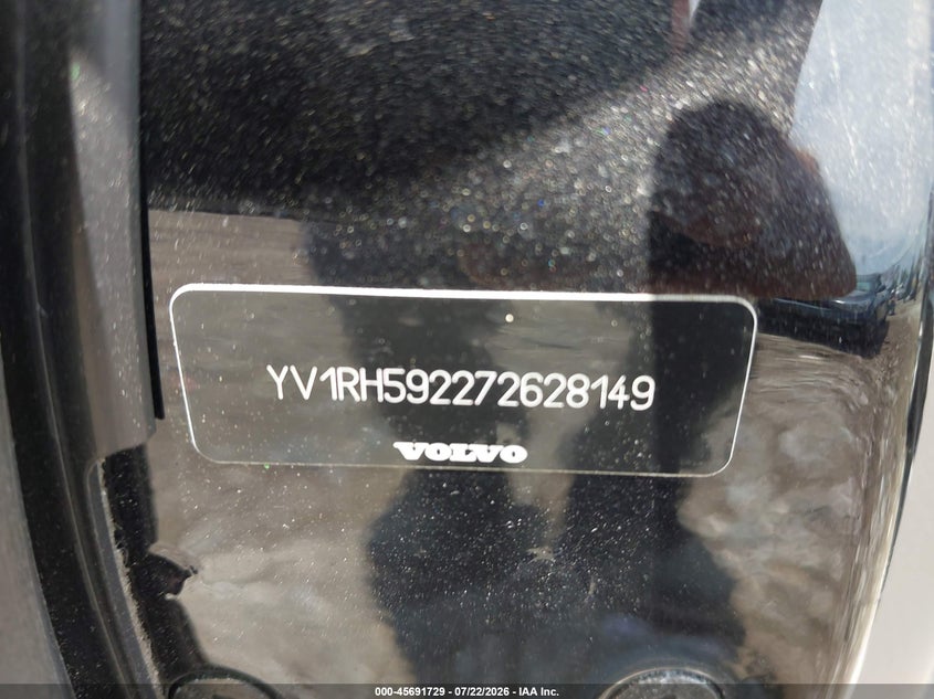 2007 Volvo S60 VIN YV1RH592272628149 IAAI salvage auction — FRONT END, Salvage (Ohio), sold $175 on 2026-08-13 (photo 9)