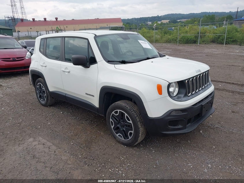 2016 Jeep Renegade VIN ZACCJBAT6GPC78436 IAAI salvage auction — LEFT FRONT, Salvage Title, sold $1,200 on 2026-08-11 (photo 1)