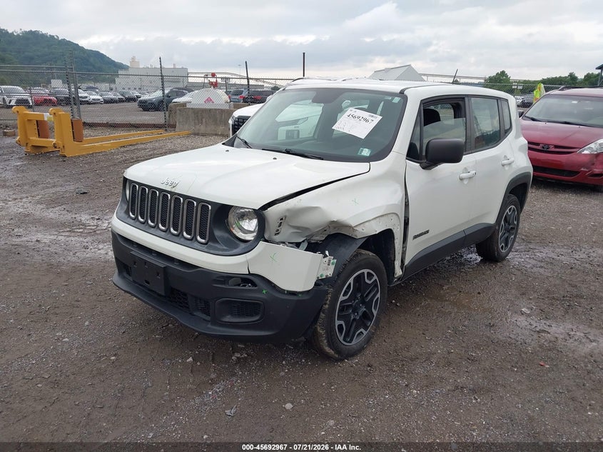 2016 Jeep Renegade VIN ZACCJBAT6GPC78436 IAAI salvage auction — LEFT FRONT, Salvage Title, sold $1,200 on 2026-08-11 (photo 2)
