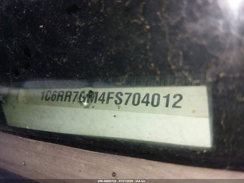 2015 Ram 1500 VIN 1C6RR7GM4FS704012 IAAI salvage auction — ALL OVER, Clear (Idaho), sold $1,550 on 2026-07-31 (photo 9)