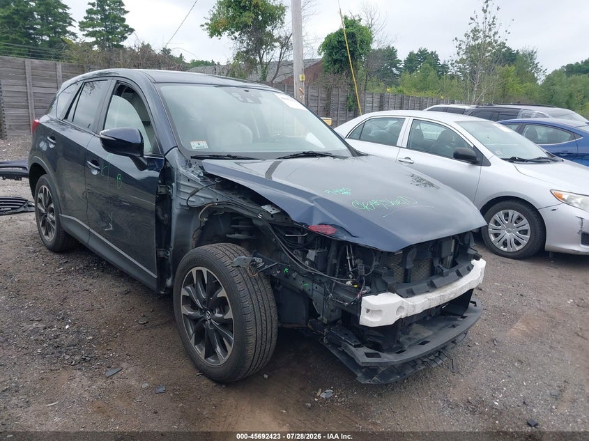 2016 Mazda Cx-5 VIN JM3KE4DY8G0628682 IAAI salvage auction — FRONT END, Clear (Massachusetts), sold $3,100 on 2026-08-01 (photo 1)