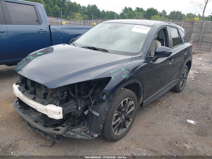 2016 Mazda Cx-5 VIN JM3KE4DY8G0628682 IAAI salvage auction — FRONT END, Clear (Massachusetts), sold $3,100 on 2026-08-01 (photo 2)