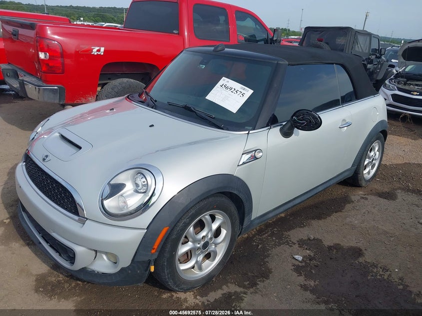 2012 Mini Cooper VIN WMWZP3C51CT249743 IAAI salvage auction — HAIL, Clear (Oklahoma), sold $225 on 2026-09-15 (photo 2)