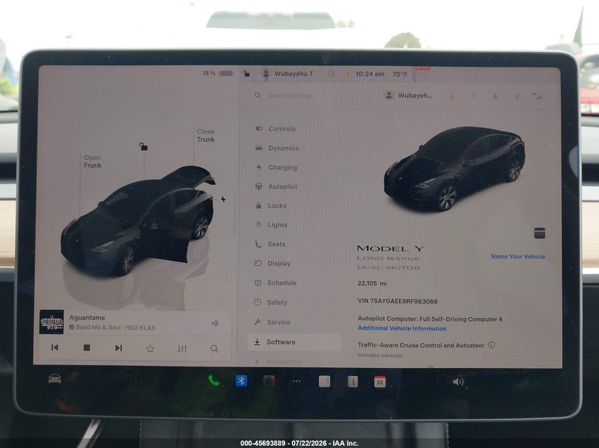2024 Tesla Model y VIN 7SAYGAEE8RF983066 IAAI salvage auction — SIDE, Salvage Title, sold $16,100 on 2026-08-02 (photo 7)