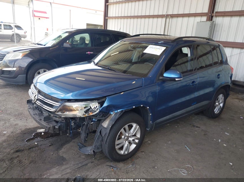 2017 Volkswagen Tiguan VIN WVGAV7AX3HW510969 IAAI salvage auction — FRONT & REAR, Wait Title, sold $1,350 on 2026-08-15 (photo 2)