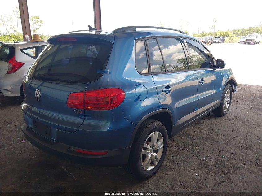 2017 Volkswagen Tiguan VIN WVGAV7AX3HW510969 IAAI salvage auction — FRONT & REAR, Wait Title, sold $1,350 on 2026-08-15 (photo 4)