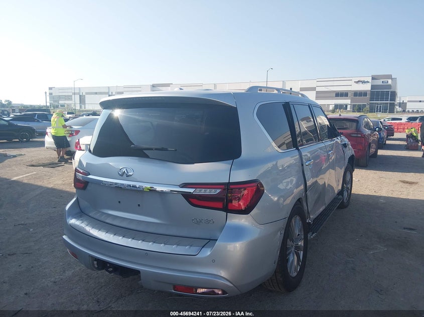 2018 Infiniti Qx80 VIN JN8AZ2ND4J9840267 IAAI salvage auction — RIGHT SIDE, Salvage Title, sold $8,000 on 2026-08-18 (photo 4)