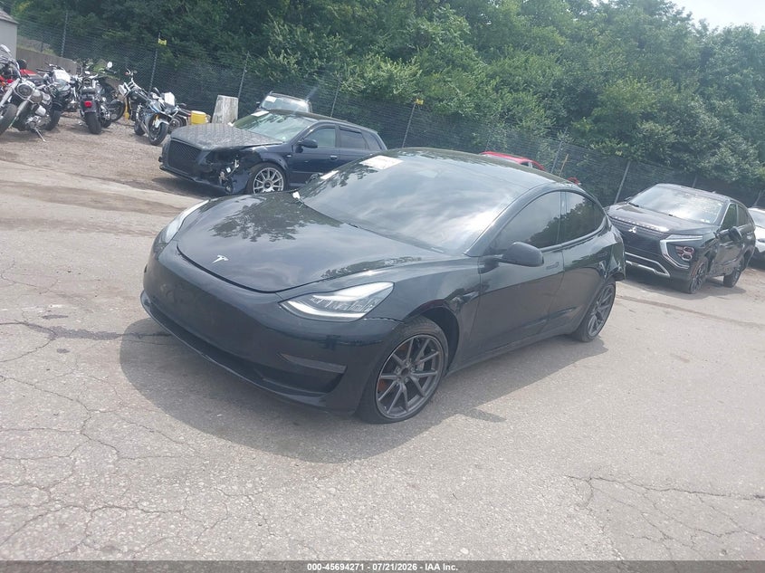 2021 Tesla Model 3 VIN 5YJ3E1EA6MF854939 IAAI salvage auction — REAR END, Clear (Pennsylvania), sold $875 on 2026-07-24 (photo 2)
