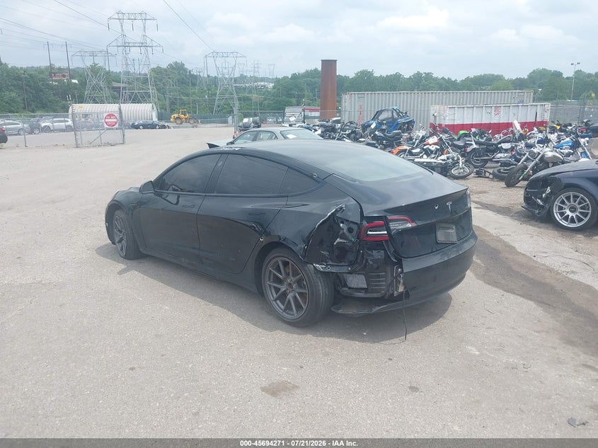 2021 Tesla Model 3 VIN 5YJ3E1EA6MF854939 IAAI salvage auction — REAR END, Clear (Pennsylvania), sold $875 on 2026-07-24 (photo 3)
