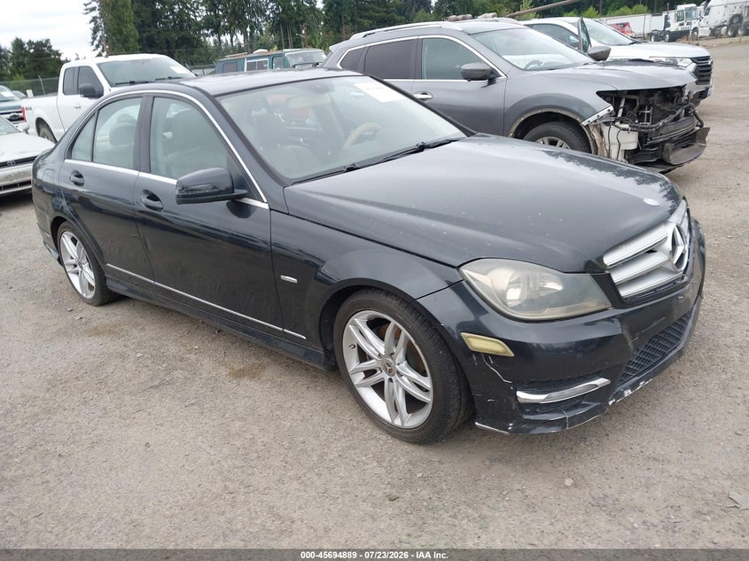 2012 Mercedes-benz C class VIN WDDGF4HB5CR200369 IAAI salvage auction — FRONT END, Bill Of Sale (Washington), sold $2,500 on 2026-08-05 (photo 1)