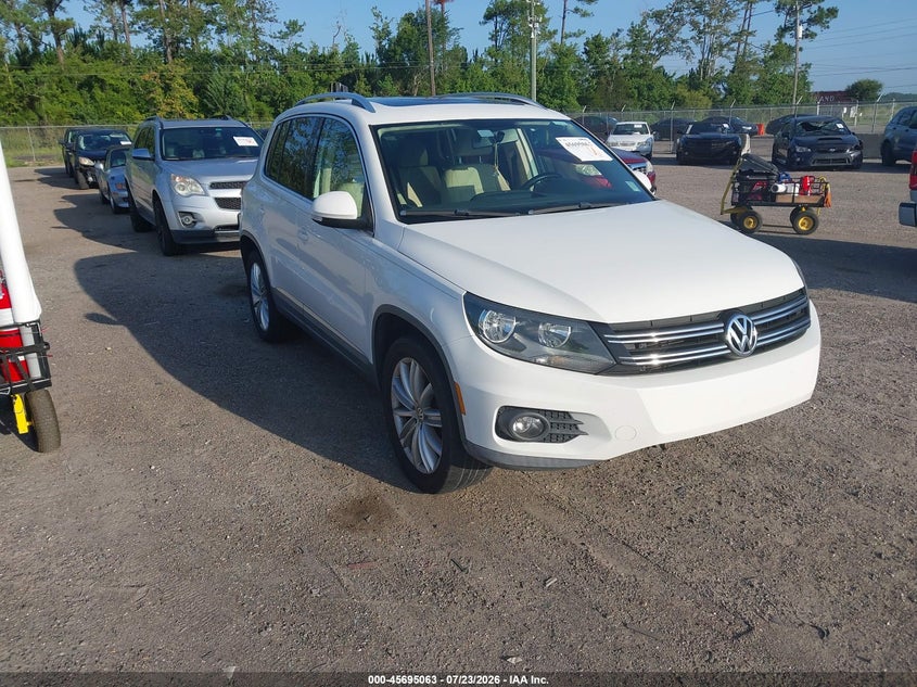 2012 Volkswagen Tiguan VIN WVGAV7AXXCW503672 IAAI salvage auction — NORMAL WEAR, Clear (Florida), sold $25 on 2026-07-28 (photo 1)