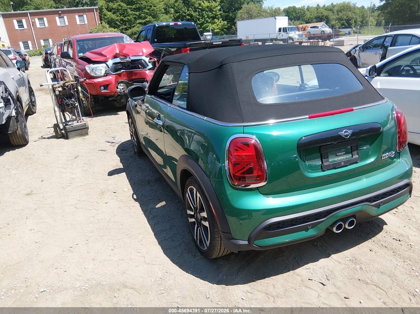 2023 Mini Convertible VIN WMW43DL04P3P47635 IAAI salvage auction — WATER/FLOOD, Salvage (Massachusetts), sold $10,200 on 2026-08-14 (photo 3)