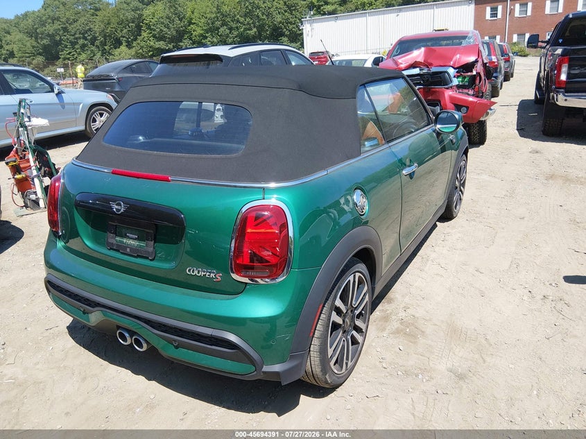 2023 Mini Convertible VIN WMW43DL04P3P47635 IAAI salvage auction — WATER/FLOOD, Salvage (Massachusetts), sold $10,200 on 2026-08-14 (photo 4)
