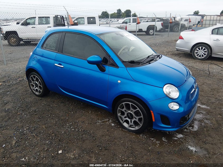 2018 Fiat 500 VIN 3C3CFFKH5JT425739 IAAI salvage auction — HAIL, Salvage Title, sold $2,700 on 2026-09-10 (photo 1)