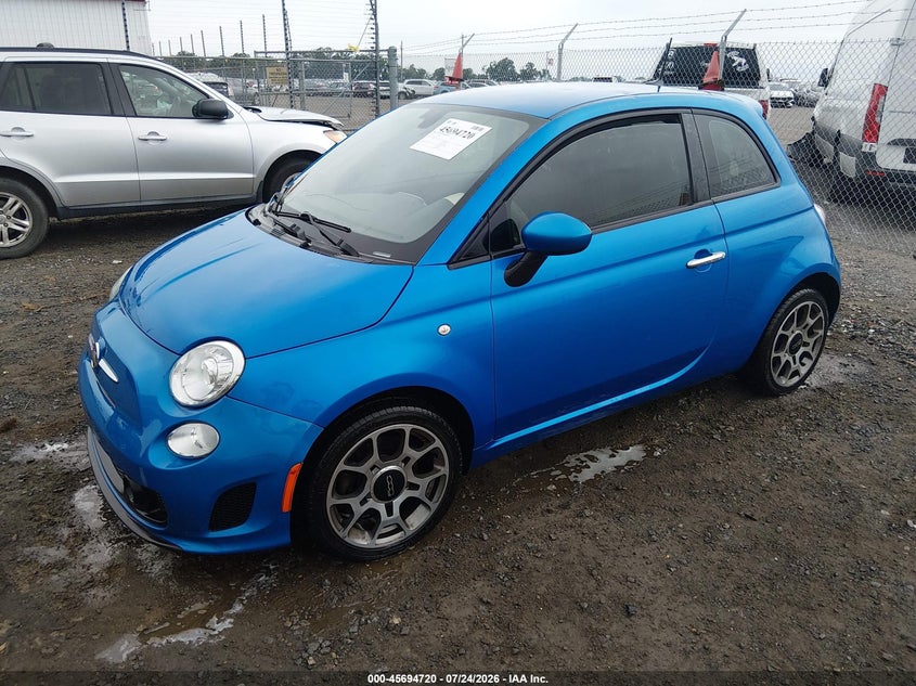 2018 Fiat 500 VIN 3C3CFFKH5JT425739 IAAI salvage auction — HAIL, Salvage Title, sold $2,700 on 2026-09-10 (photo 2)