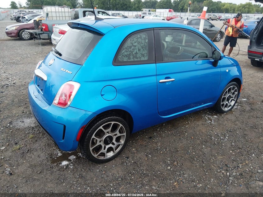 2018 Fiat 500 VIN 3C3CFFKH5JT425739 IAAI salvage auction — HAIL, Salvage Title, sold $2,700 on 2026-09-10 (photo 4)