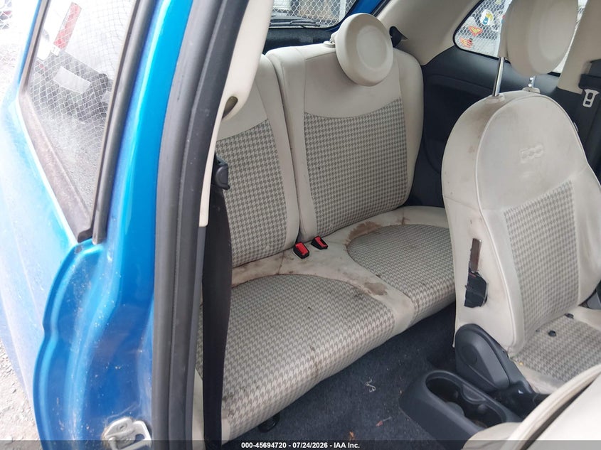 2018 Fiat 500 VIN 3C3CFFKH5JT425739 IAAI salvage auction — HAIL, Salvage Title, sold $2,700 on 2026-09-10 (photo 8)