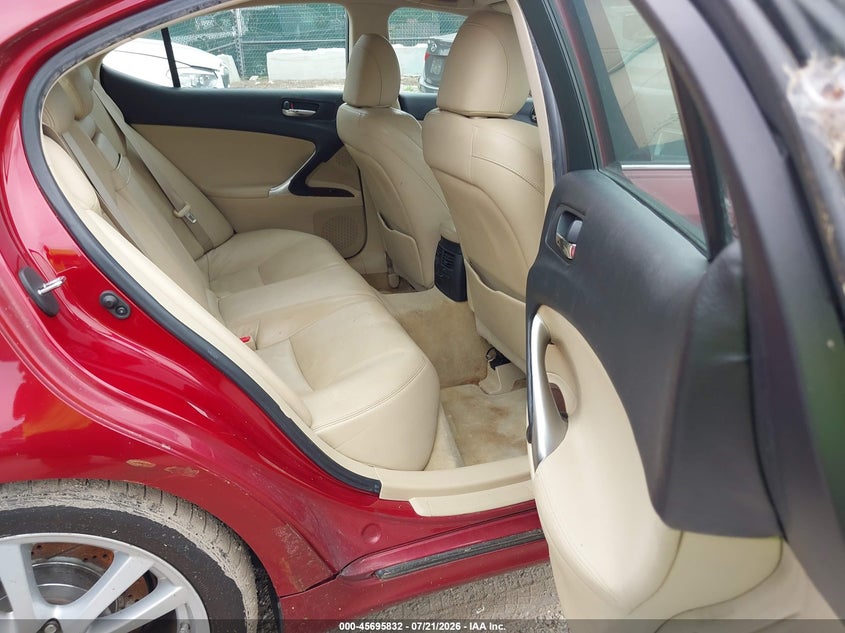 2007 Lexus Is 350 VIN JTHBE262672008079 IAAI salvage auction — NORMAL WEAR, Clear (Maryland), sold $25 on 2026-07-23 (photo 8)