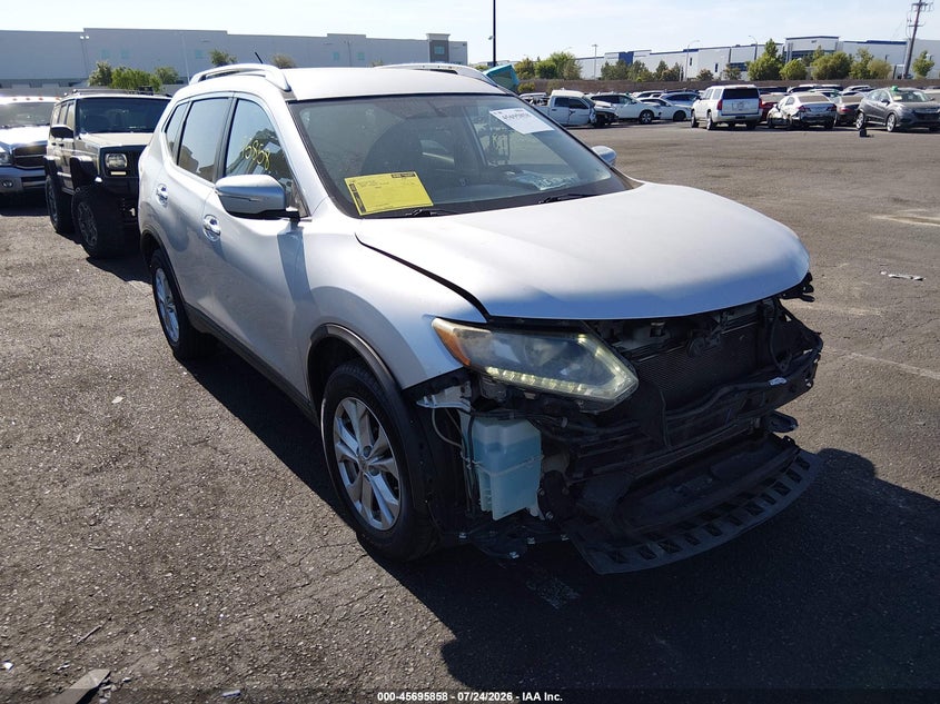 2015 Nissan Rogue VIN KNMAT2MV3FP568918 IAAI salvage auction — FRONT & REAR, Wait Title, sold $1,725 on 2026-07-31 (photo 1)