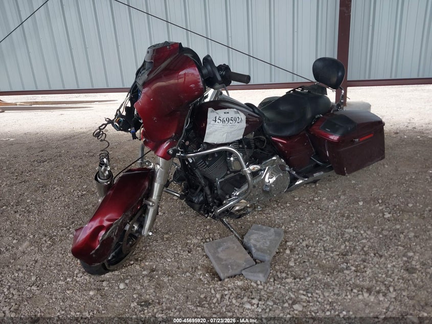 2014 Harley-davidson Street glide VIN 1HD1KRM1XEB690890 IAAI salvage auction — FRONT & REAR, Salvage Title, sold $1,650 on 2026-09-26 (photo 2)