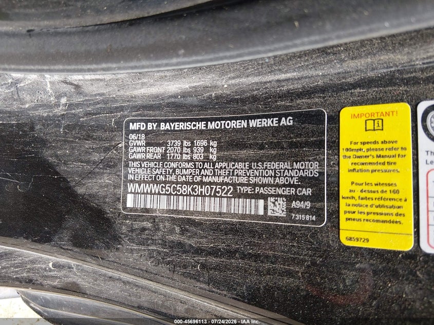 2019 Mini Convertible VIN WMWWG5C58K3H07522 IAAI salvage auction — REAR END, Wait Title, sold $2,900 on 2026-09-22 (photo 9)