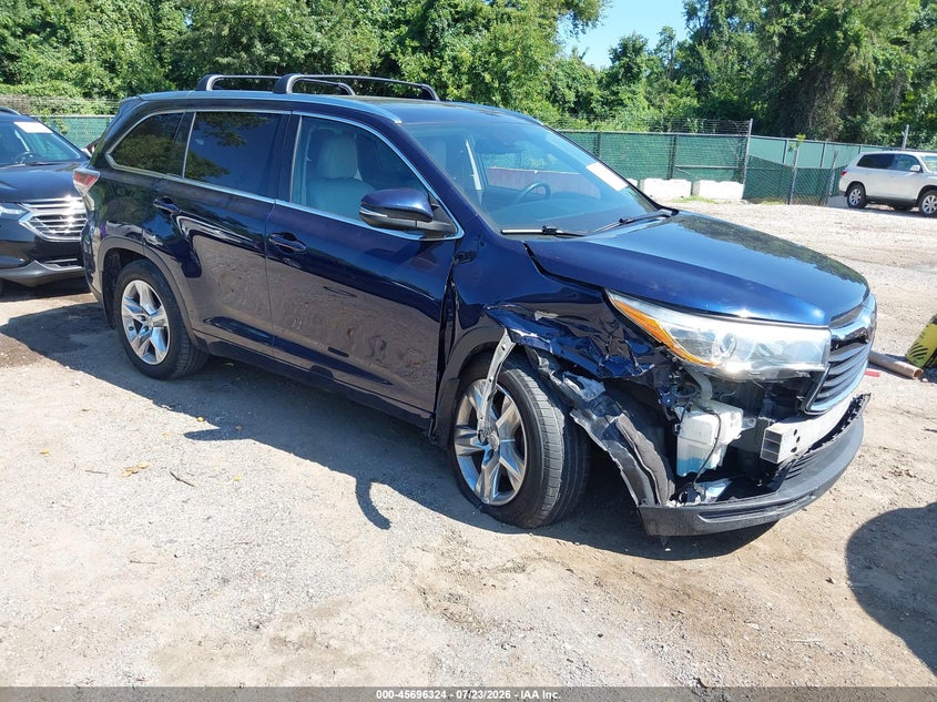 2014 Toyota Highlander VIN 5TDDKRFH8ES031899 IAAI salvage auction — FRONT END, Salvage - Greater Than 75% (Maryland), sold $7,600 on 2026-08-01 (photo 1)