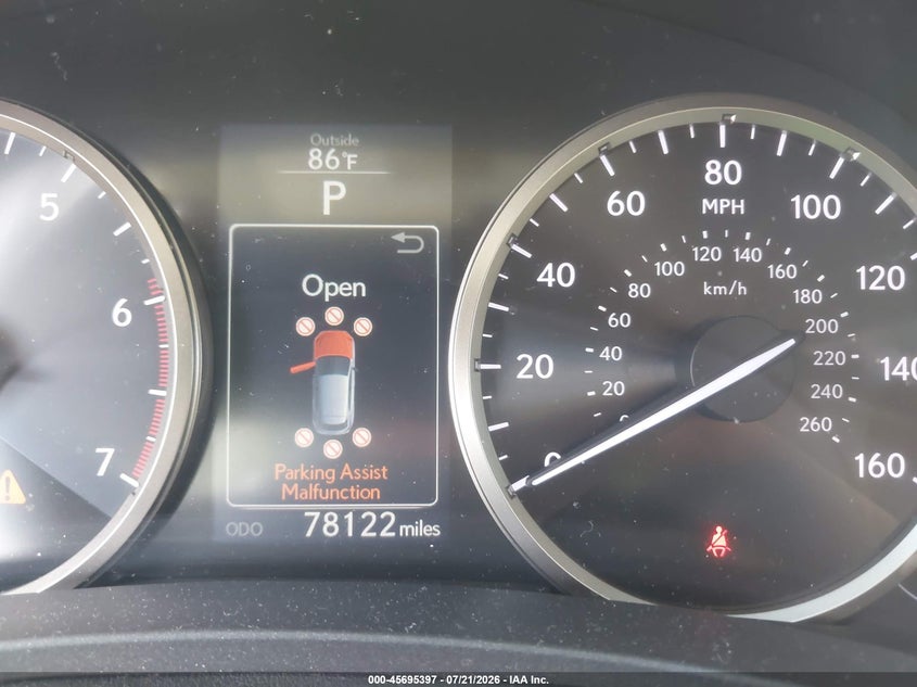 2016 Lexus Nx VIN JTJYARBZ9G2035177 IAAI salvage auction — FRONT END, Salvage (California), sold $5,100 on 2026-07-29 (photo 7)