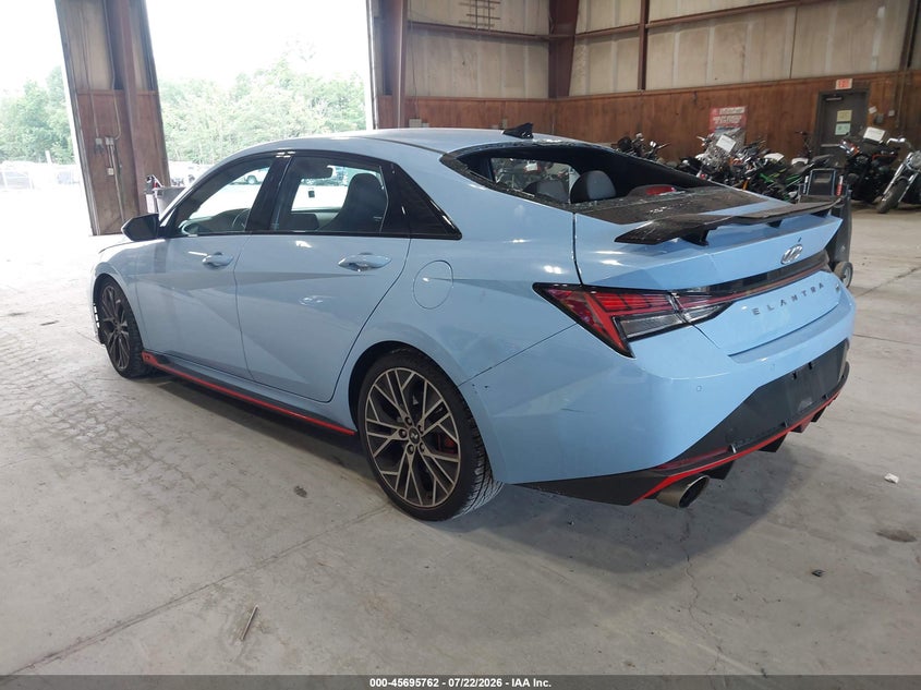 2022 Hyundai Elantra n VIN KMHLW4AK3NU006311 IAAI salvage auction — STORM DAMAGE, Salvage Title, sold $10,900 on 2026-08-16 (photo 3)