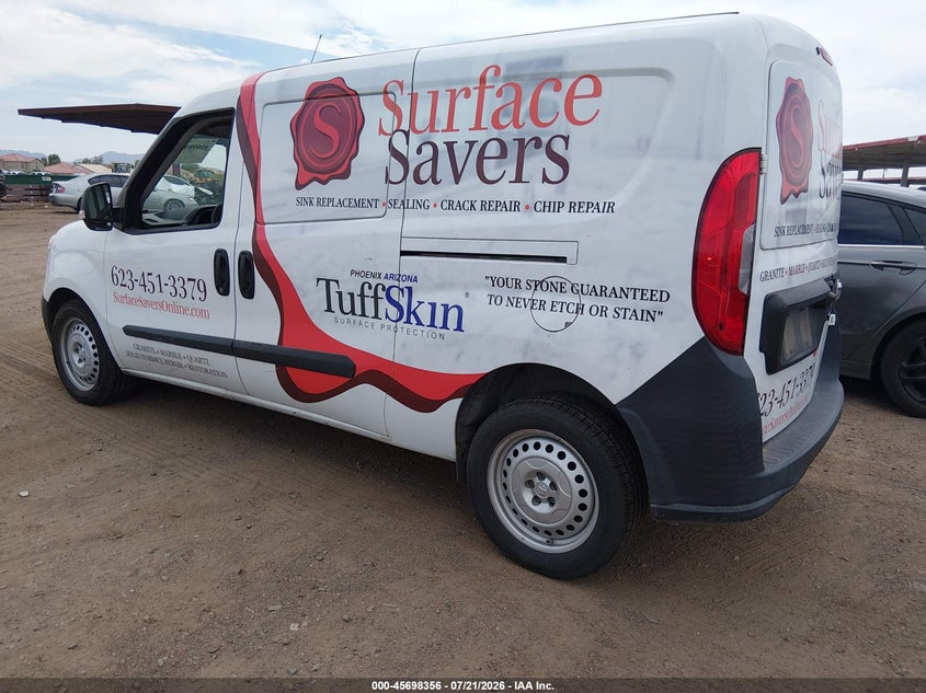 2021 Ram Promaster city VIN ZFBHRFAB3M6U27934 IAAI salvage auction — NORMAL WEAR, Salvage Title, sold $725 on 2026-07-28 (photo 3)