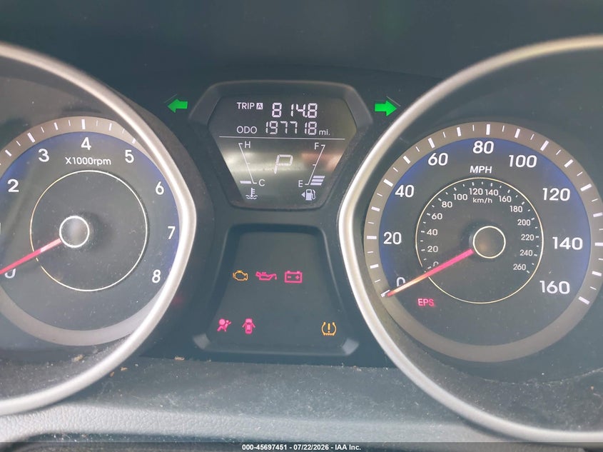 2013 Hyundai Elantra VIN KMHDH4AE6DU748659 IAAI salvage auction — NORMAL WEAR, Clear (Georgia), sold $300 on 2026-07-28 (photo 7)