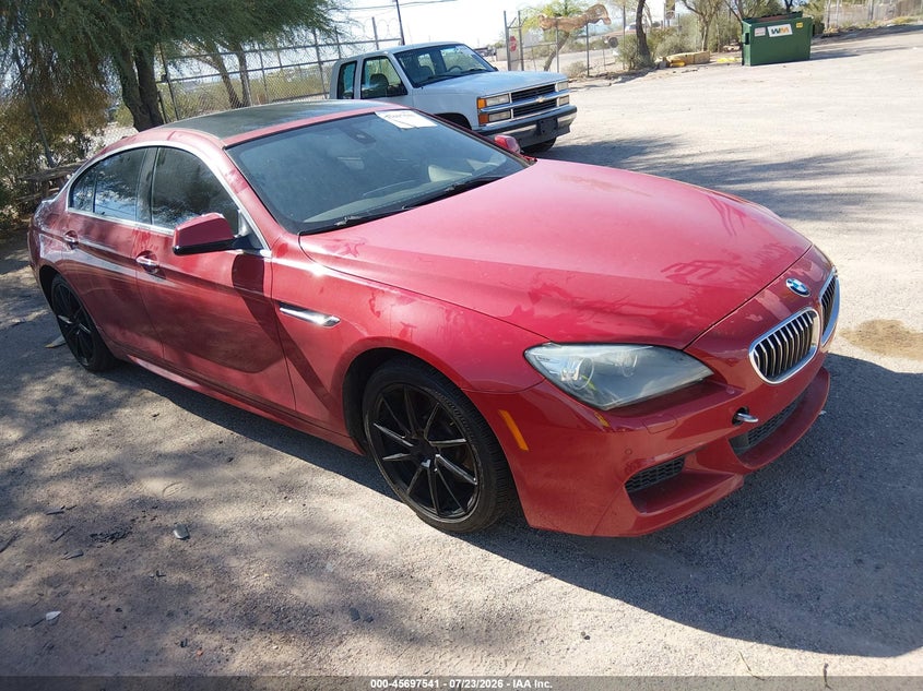 2013 BMW 6er VIN WBA6A0C58DDF14238 IAAI salvage auction — LEFT FRONT, Salvage Title, sold $2,700 on 2026-08-29 (photo 1)