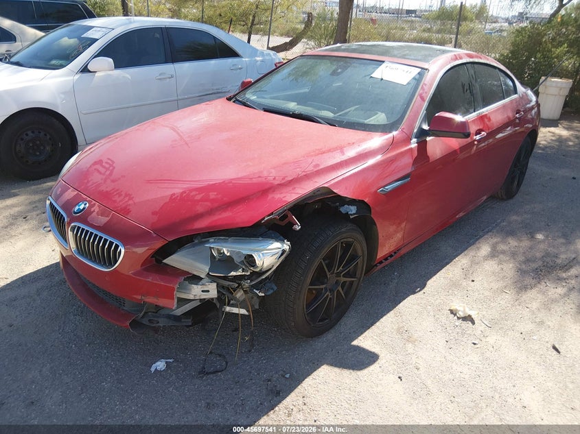 2013 BMW 6er VIN WBA6A0C58DDF14238 IAAI salvage auction — LEFT FRONT, Salvage Title, sold $2,700 on 2026-08-29 (photo 2)