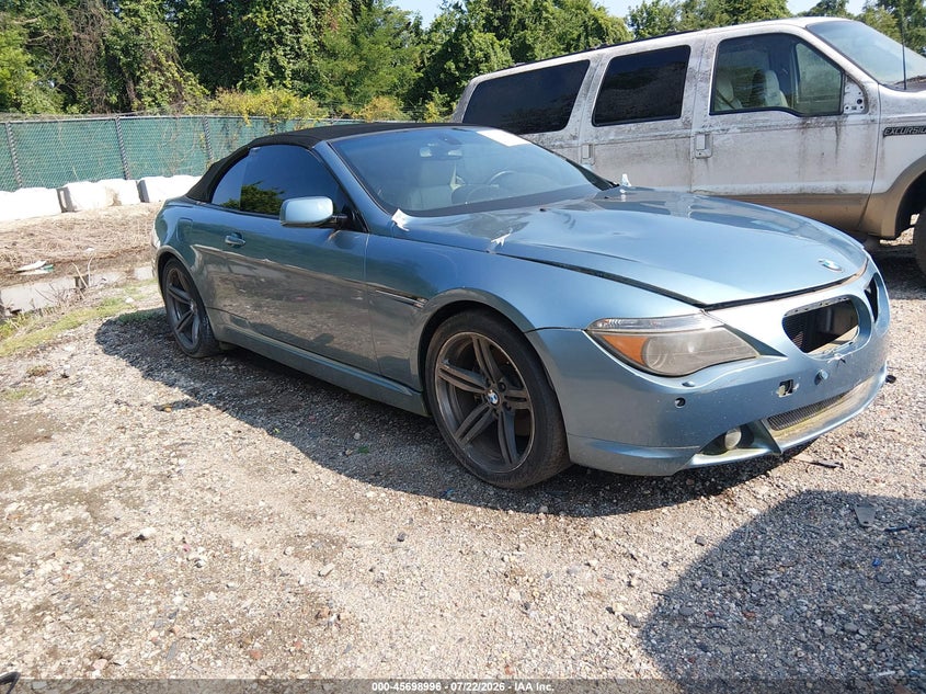 2007 BMW 6 series VIN WBAEK13507CN80689 IAAI salvage auction — NORMAL WEAR, Clear (Maryland), sold $125 on 2026-07-30 (photo 1)