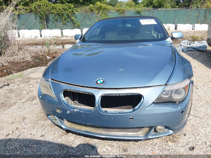 2007 BMW 6 series VIN WBAEK13507CN80689 IAAI salvage auction — NORMAL WEAR, Clear (Maryland), sold $125 on 2026-07-30 (photo 6)