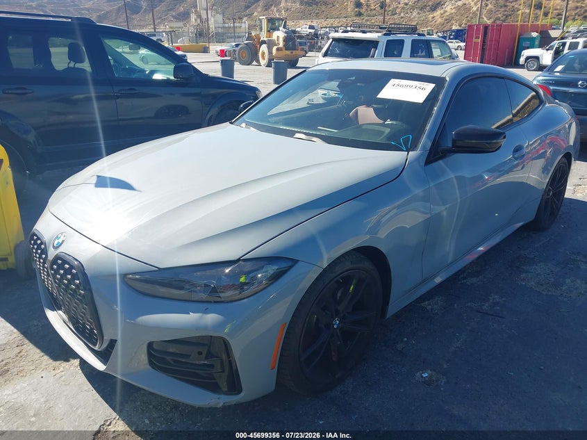 2022 BMW 4er VIN WBA53AP08NCJ66908 IAAI salvage auction — RIGHT SIDE, Salvage (California), sold $12,500 on 2026-08-10 (photo 2)