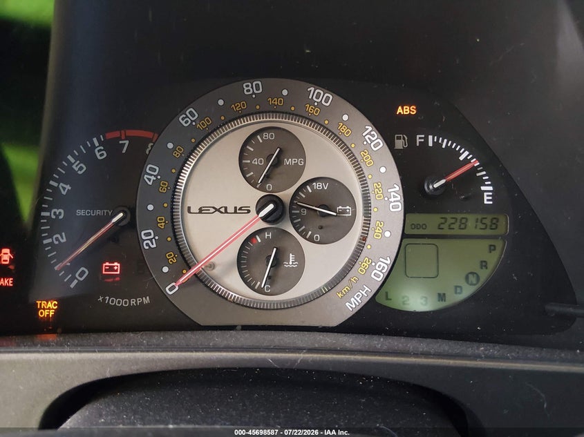 2001 Lexus Is 300 VIN JTHBD182010029054 IAAI salvage auction — FRONT END, Clear (Arizona), sold $25 on 2026-07-28 (photo 7)
